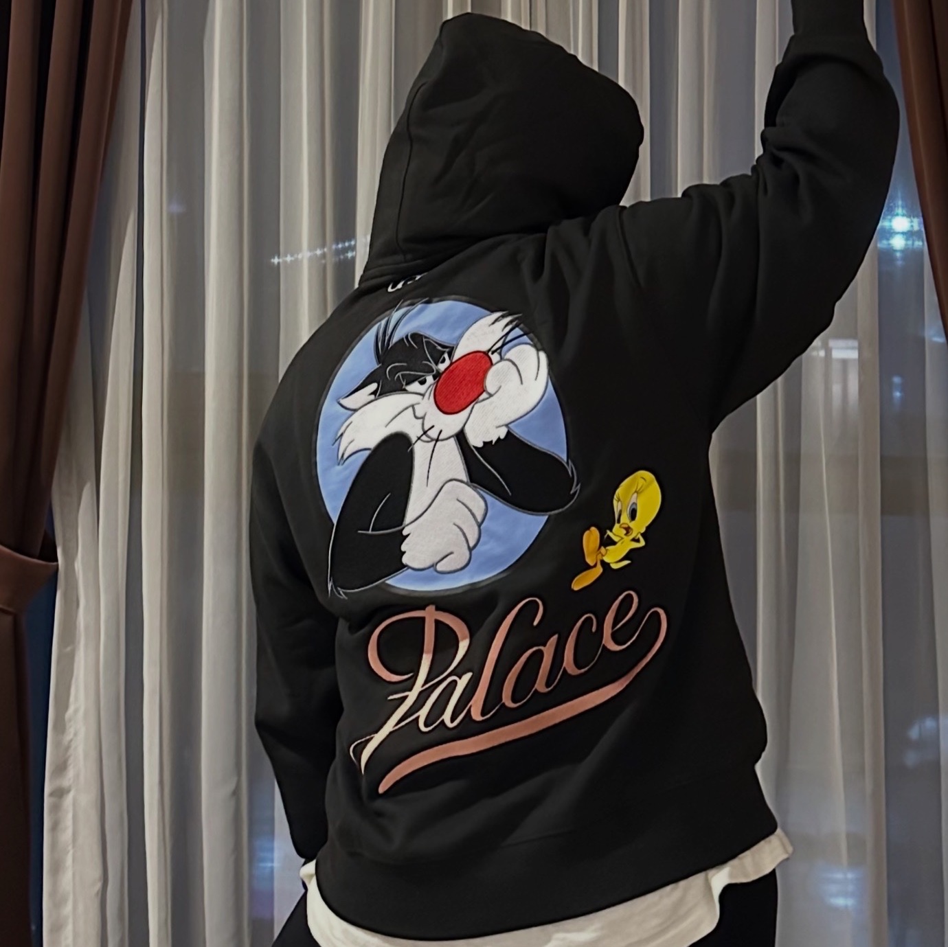 Palace x UGG x Looney Tunes Hood Black - 25FW 착용 스타일