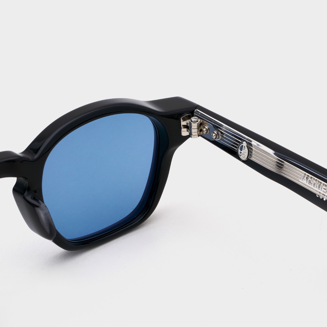 Jacques Marie Mage Zephirin 44 Azure Lenses Titan Silver 착용 스타일 - 6