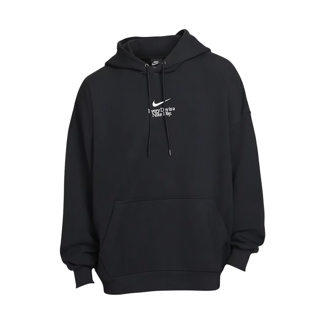 IO2452-010 Nike NSW Club Oversized Graphic Pullover Hoodie Black (IO2452-010)