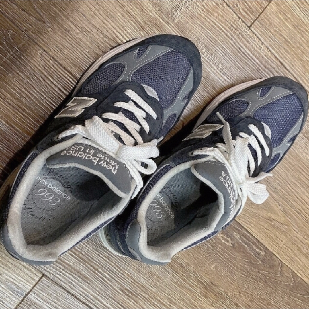 (W) New Balance 993 Made in USA Navy - B Standard 착용 스타일