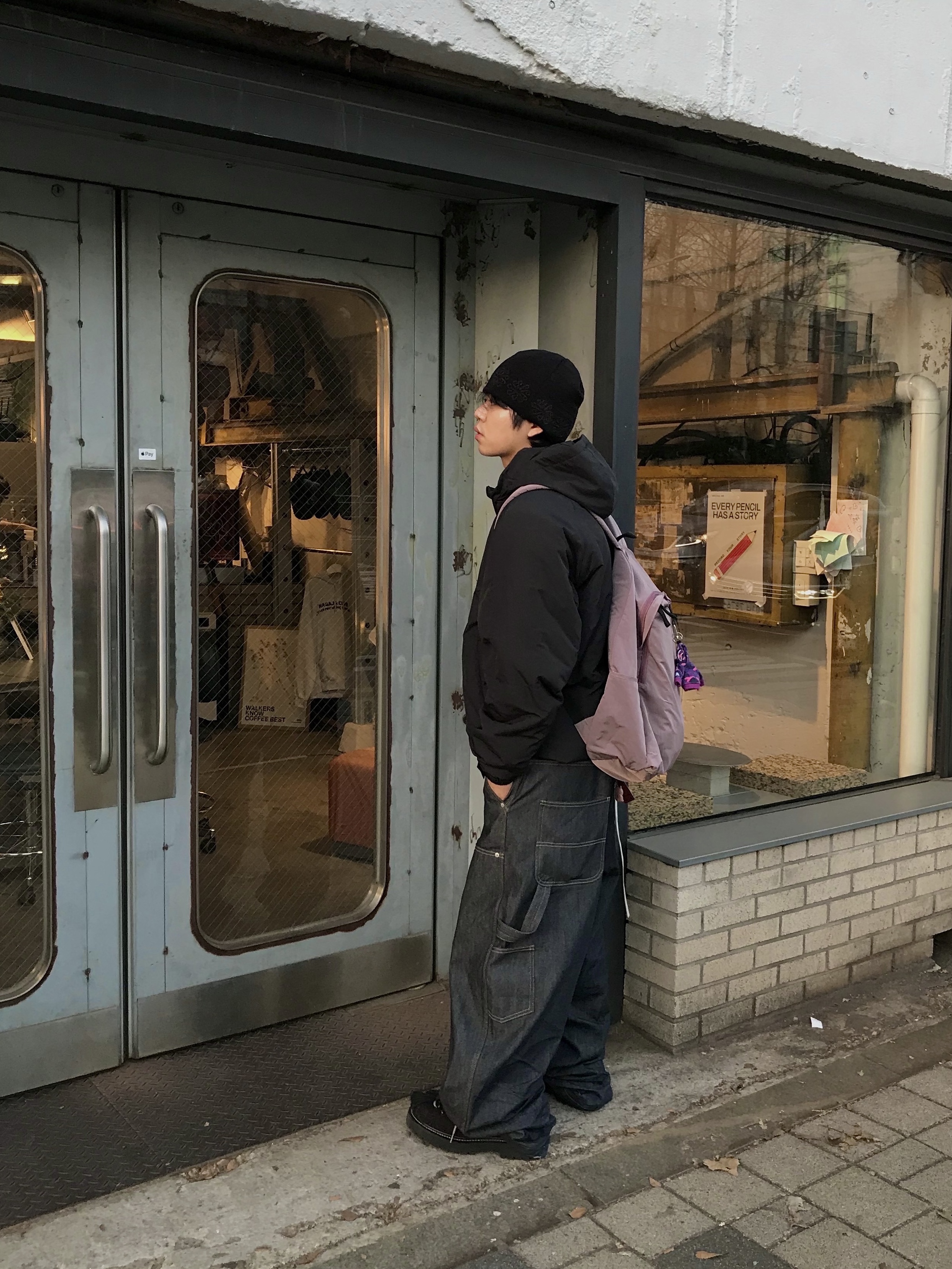 Polyteru Old School Track Parka Black, Stussy Metal S Tip Belt Desert 착용 스타일 - 1