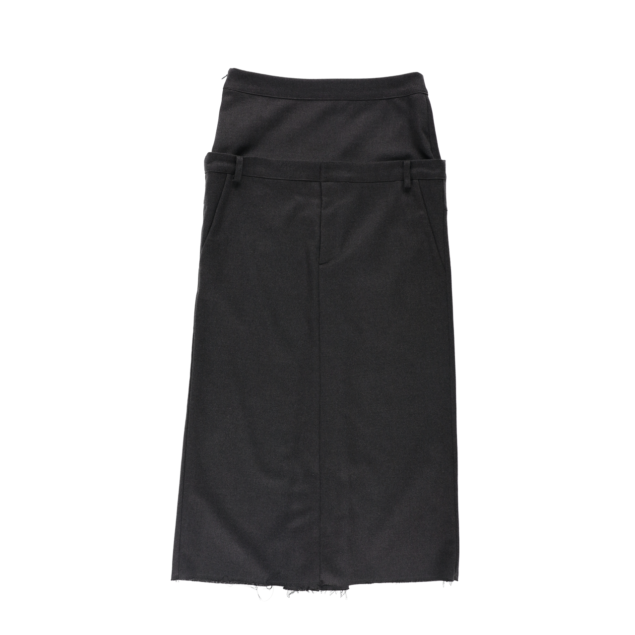 스틸레써디 더블 웨이스트 맥시 스커트 그레이(Still Lethardy Double Waist Maxi Skirt Grey)