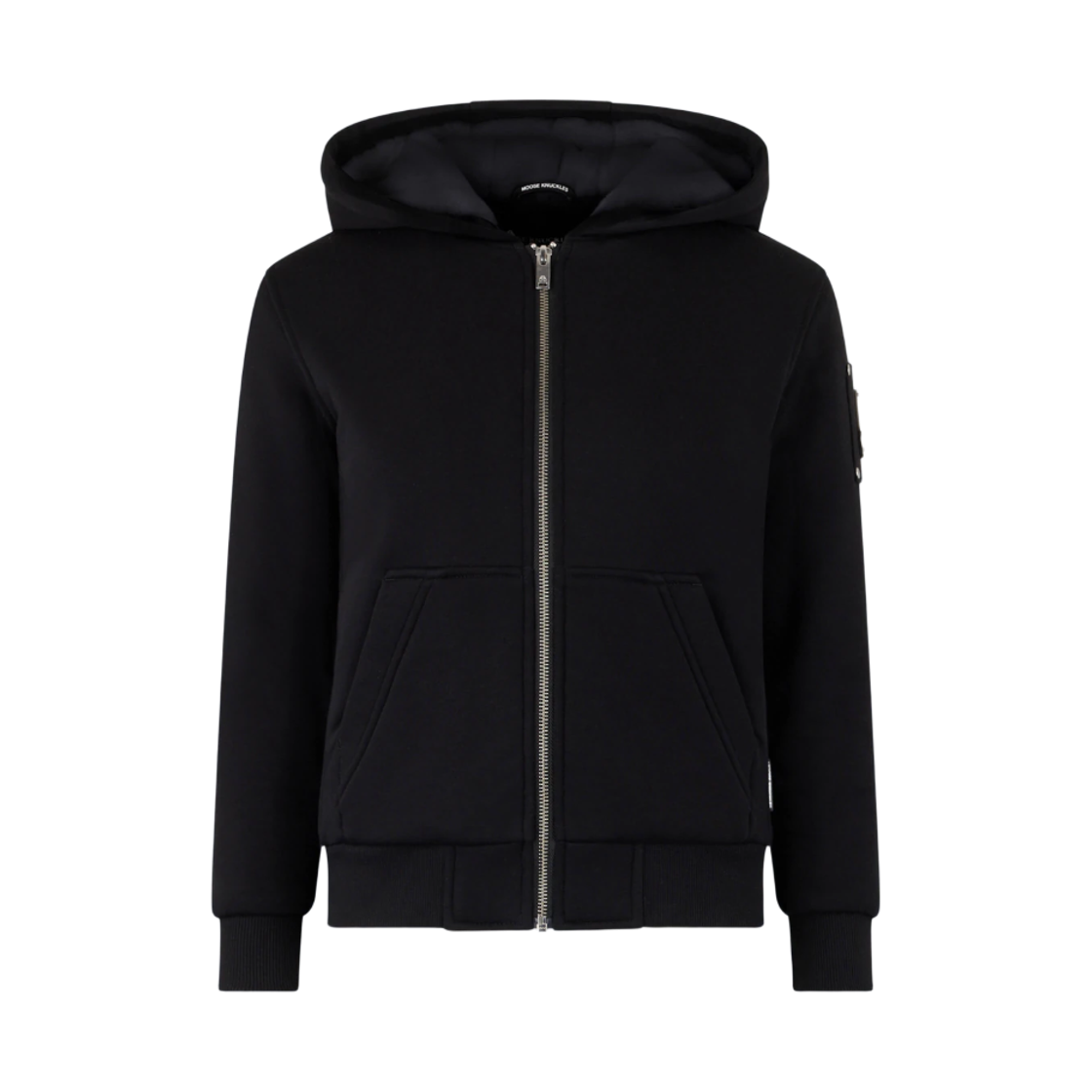 M32US661313 (Kids) Moose Knuckles Classic Bunny Zip Up Hoodie Black