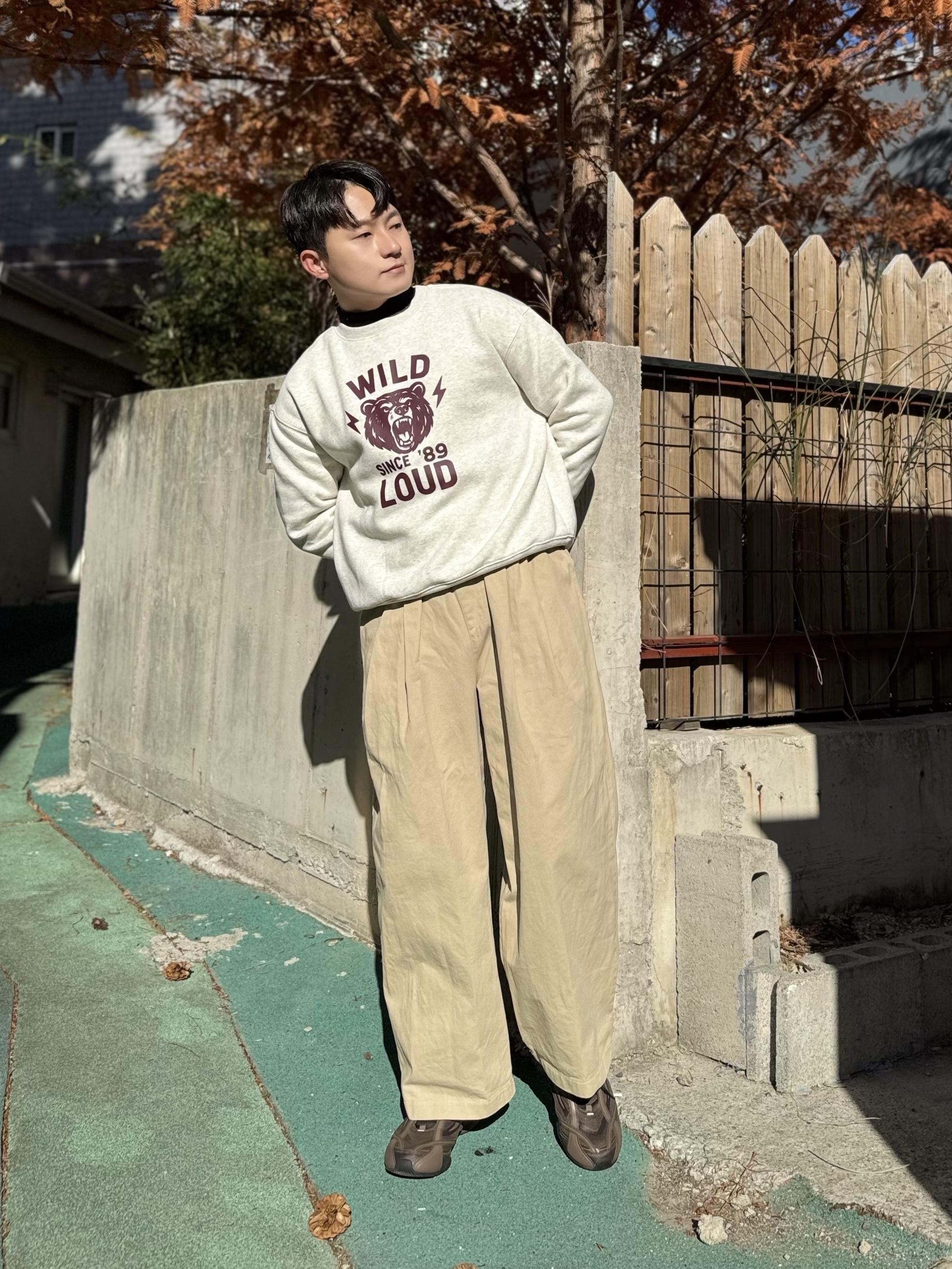 Fila Flaire Brown 착용 스타일 - 2