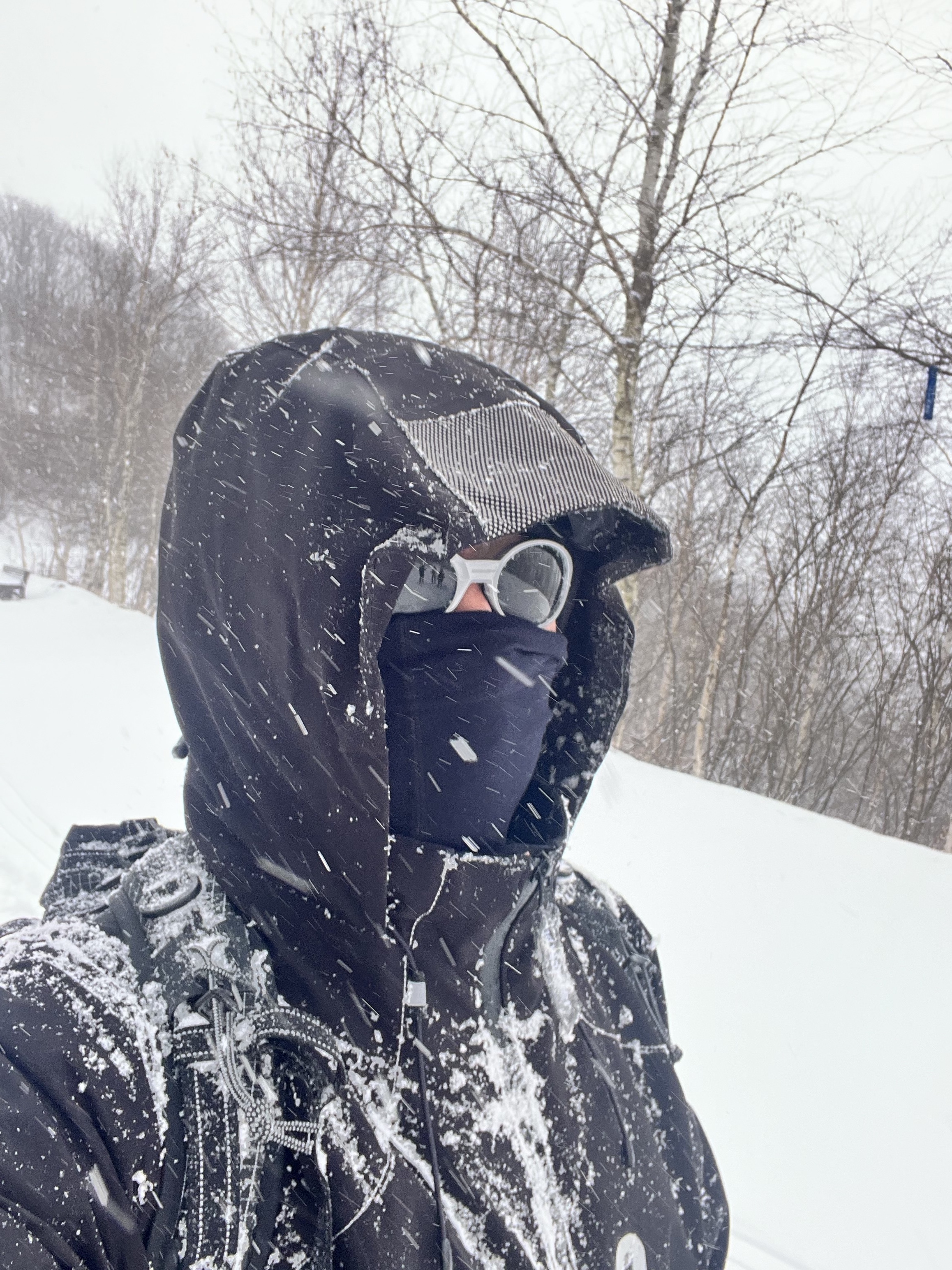 And Wander Pertex Shield Rain Jacket Black, C.P. Company Extra Fine Merino Wool Goggle Beanie Black - 24FW 착용 스타일 - 5