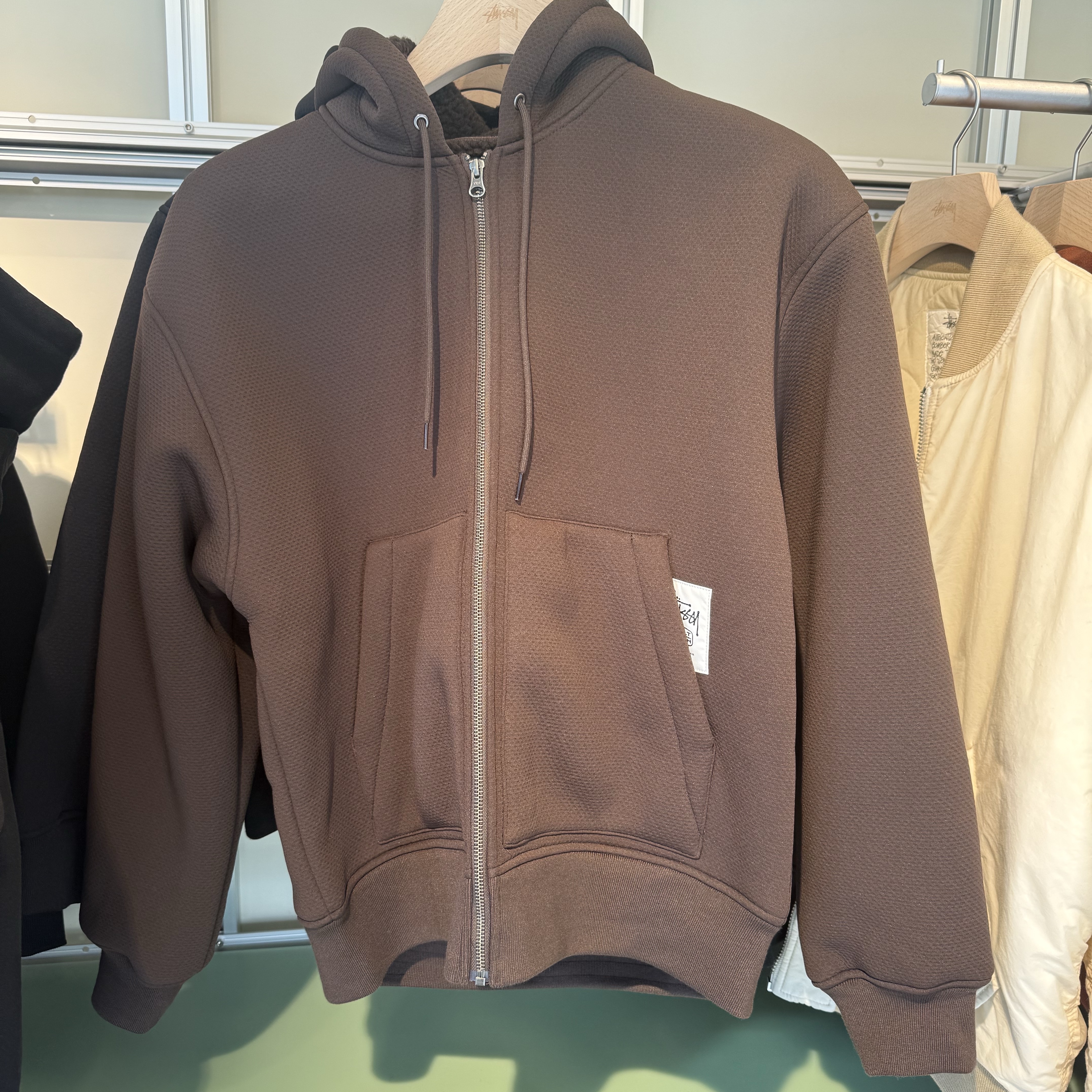 Stussy Patch Zip Knit Hoodie Black 착용 스타일