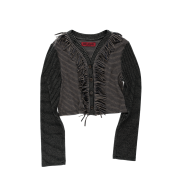 Still Lethardy Fringe Stripe Cardigan Grey