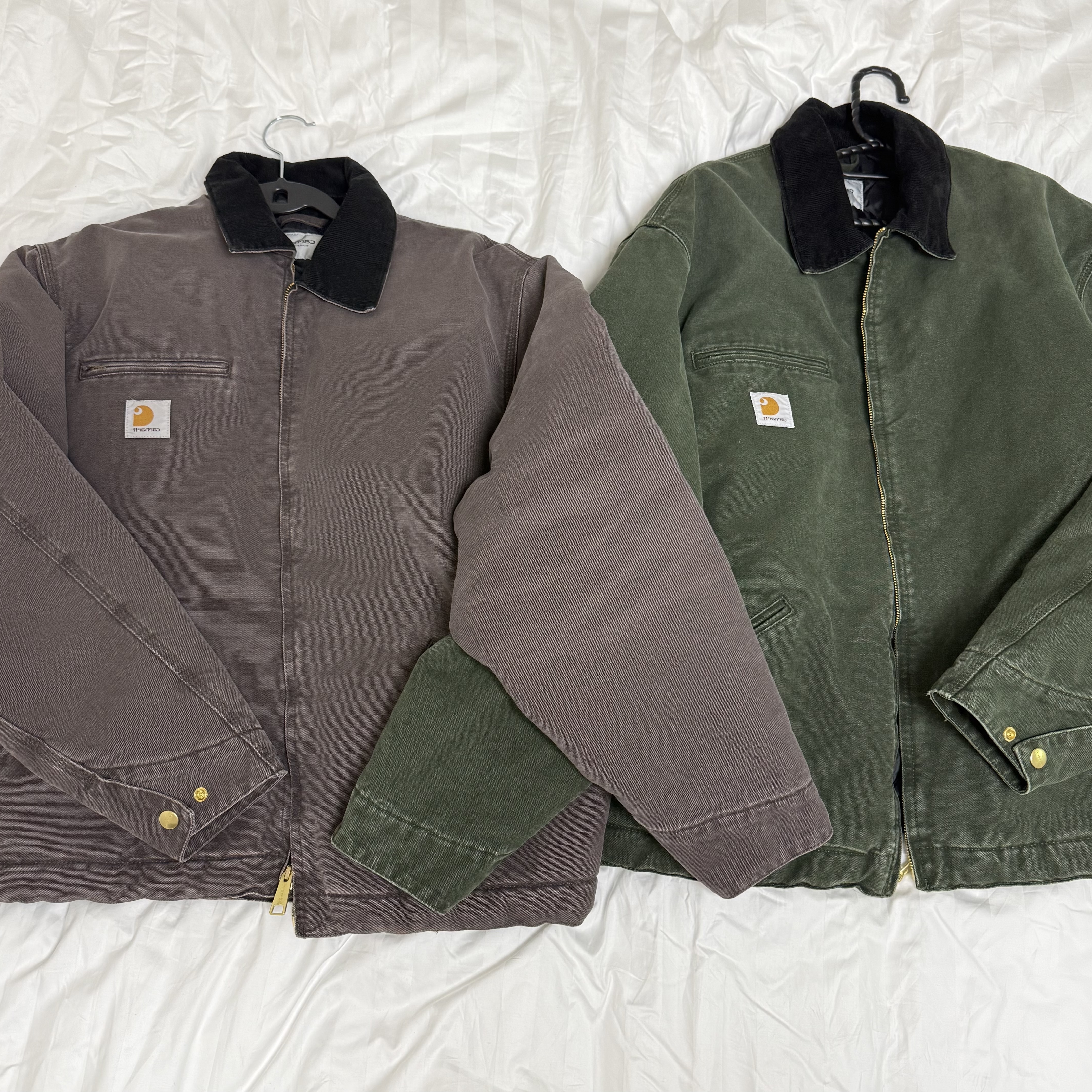 Carhartt WIP OG Detroit Jacket Tobacco Black, Carhartt WIP OG Detroit Jacket Olive Black Stone Canvas - Winter 착용 스타일 - 2