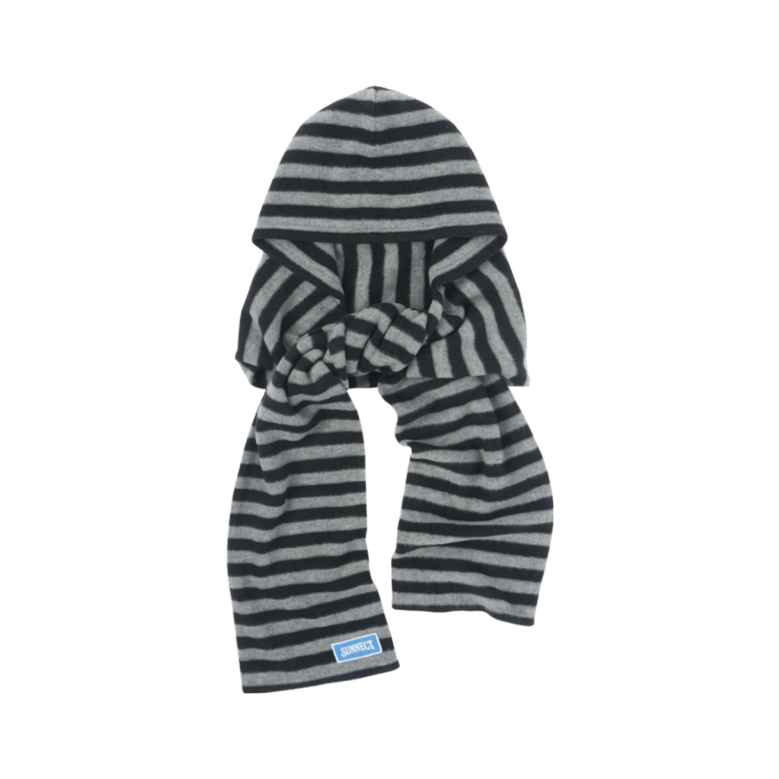 SNCT25FAC010BK SUNNECT Stripe Hooded Scarf Black