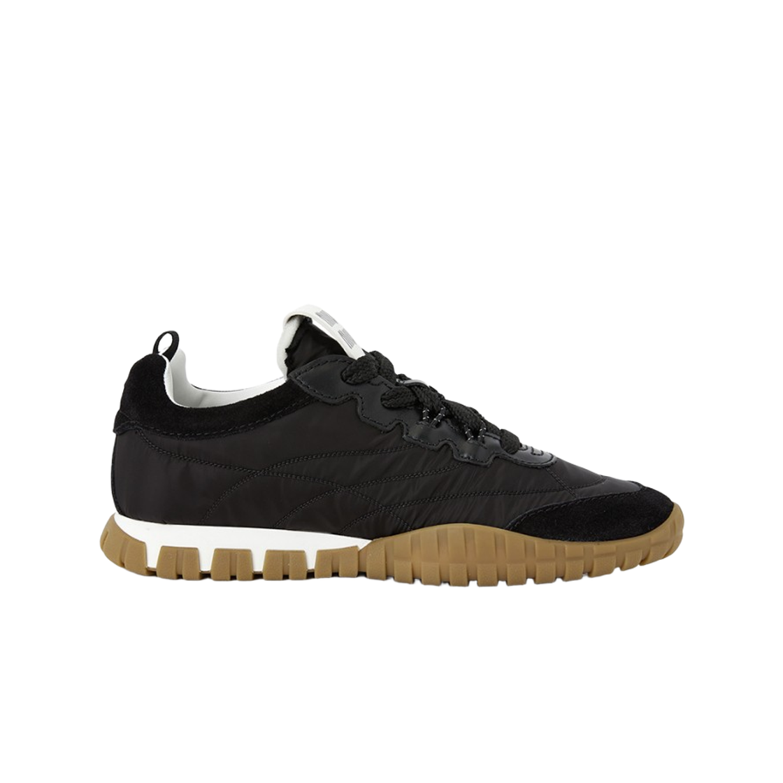 5E417E-ZJM-F0002 (W) Miu Miu Tyre Technical Fabric and Suede Sneakers Black