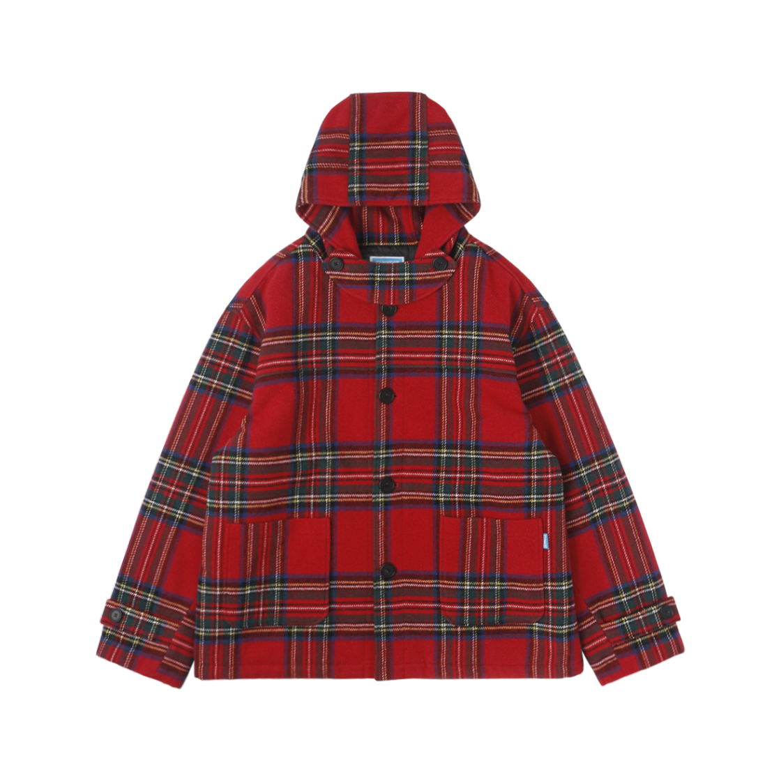 써넥트 타탄 후디드 코트 레드(SUNNECT Tartan Hooded Coat Red)