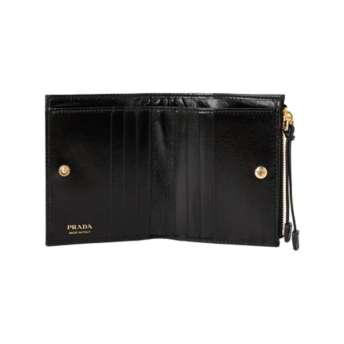 프라다 숏 월렛 블랙(Prada Short Wallet Black) - 2