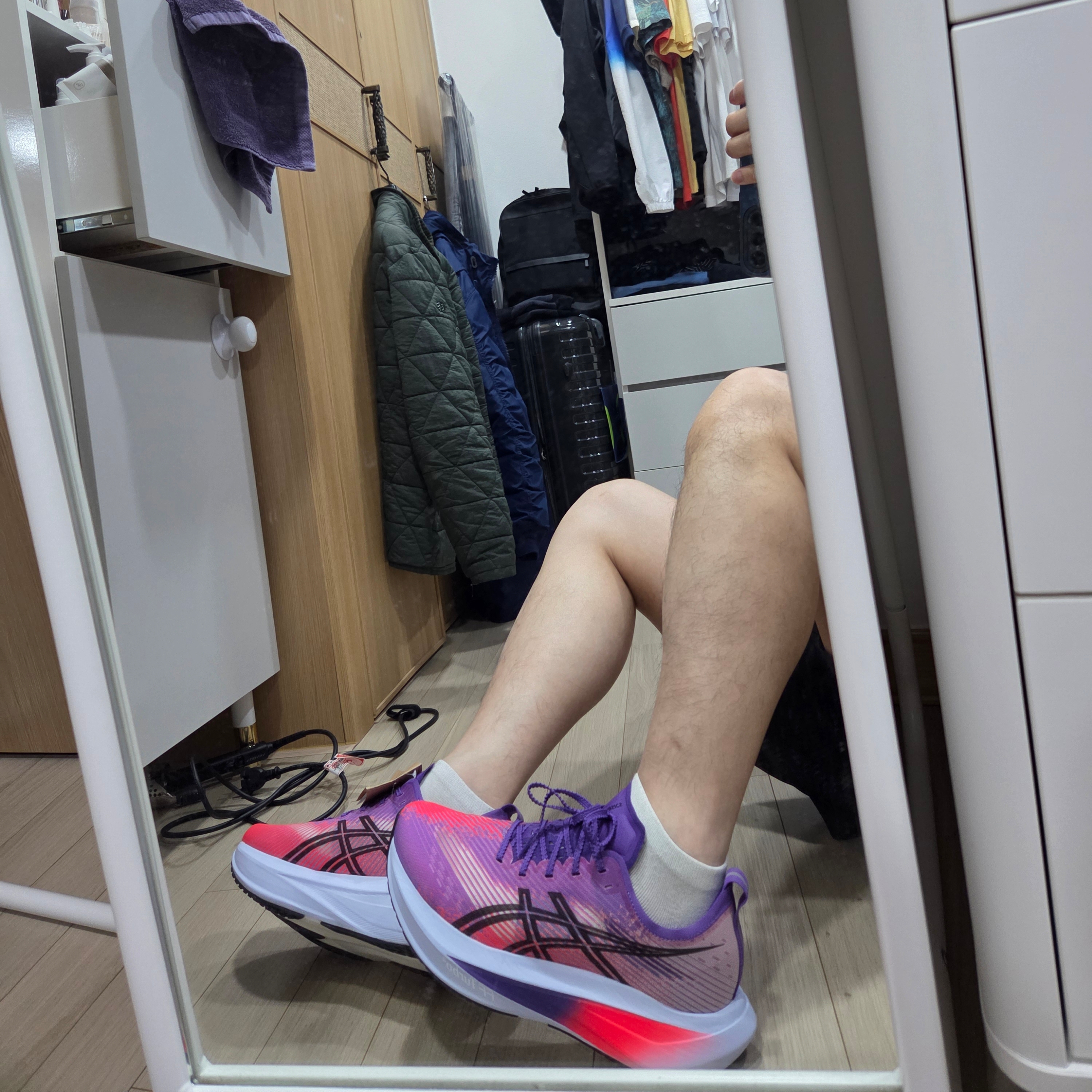Asics Megablast Edo Purple Black 착용 스타일 - 2