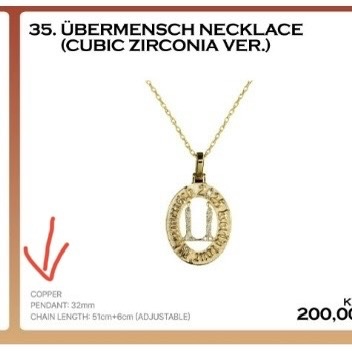 G-DRAGON Ubermensch Necklace Cubic Zirconia Ver Copper, G-DRAGON Ubermensch Necklace Plain Ver Copper 착용 스타일 - 2
