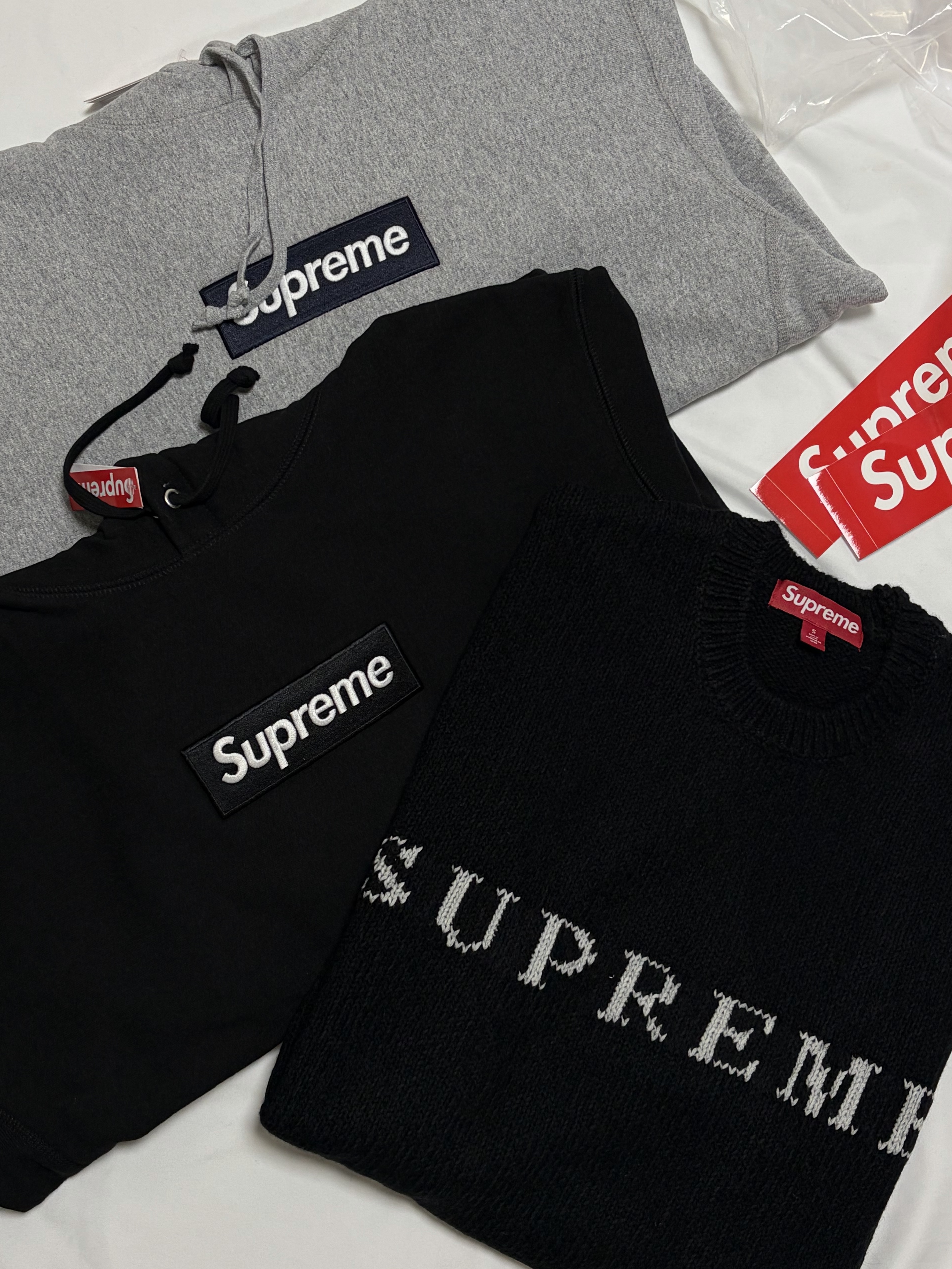Supreme Box Logo Hooded Sweatshirt Heather Grey - 25FW, Supreme Box Logo Hooded Sweatshirt Black - 25FW 착용 스타일