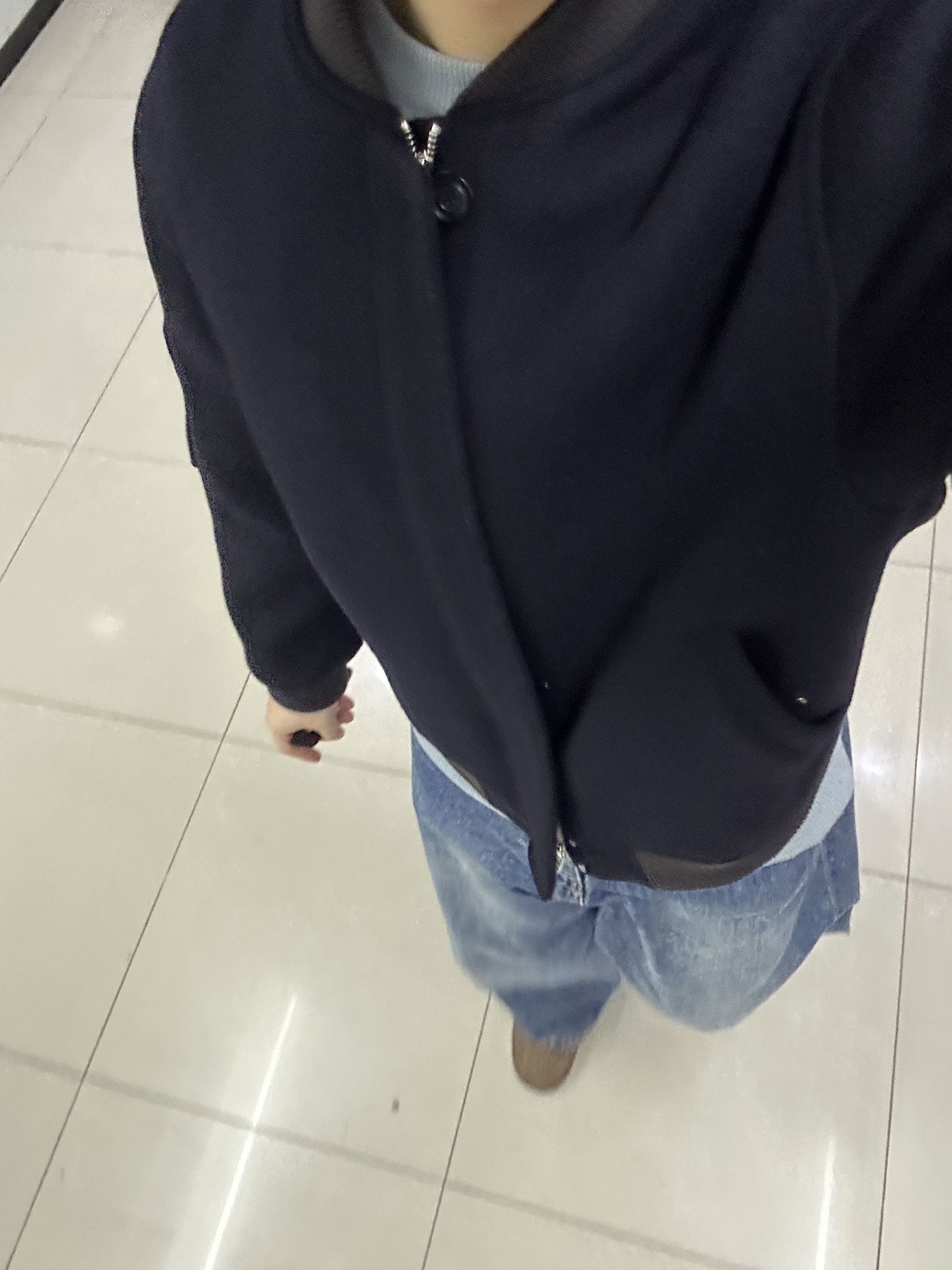 Nonnod Wool Serge Bomber Jacket Black 착용 스타일