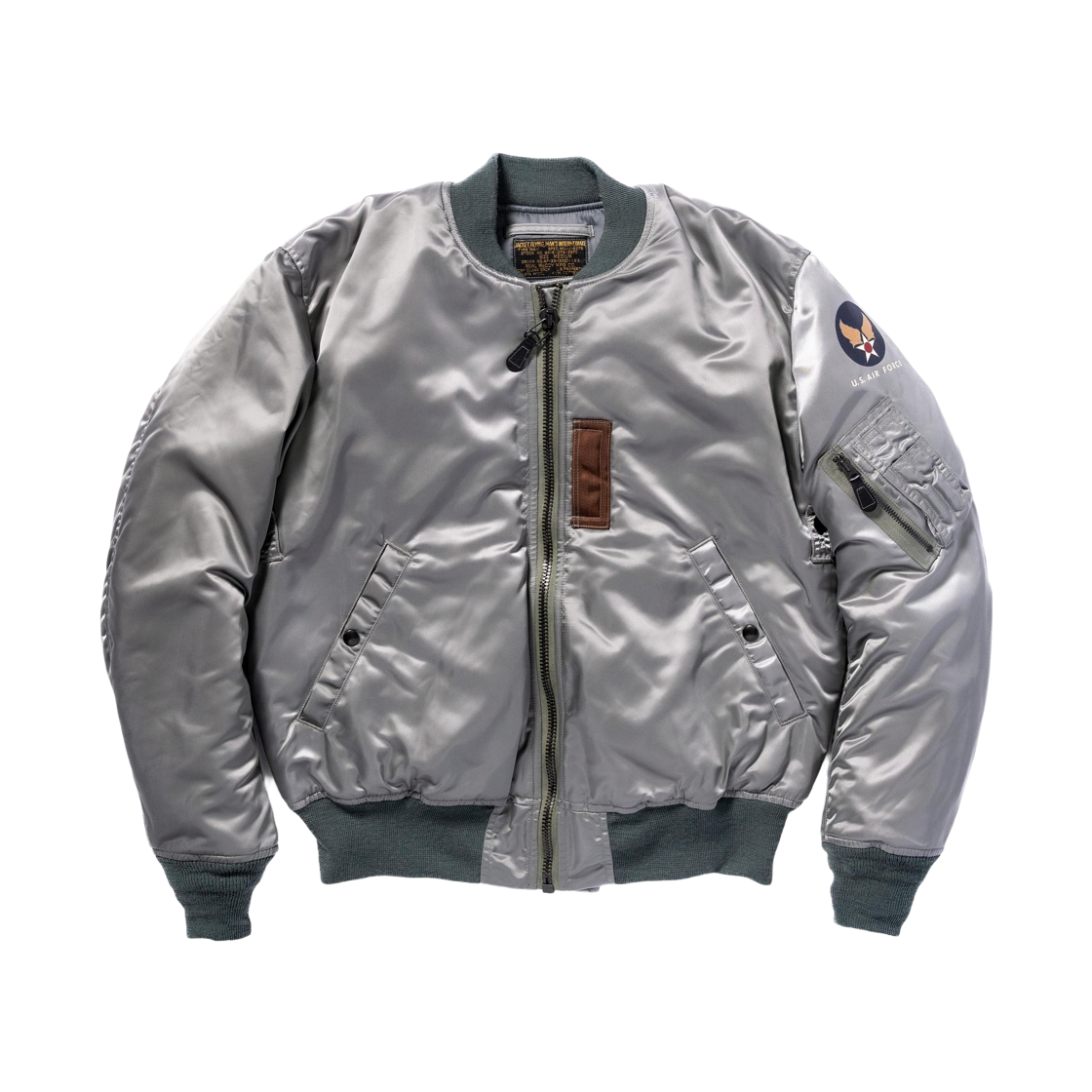 MJ24114-027 The Real McCoy's Type MA-1 Iconic Nylon Flight Jacket Silver Gray
