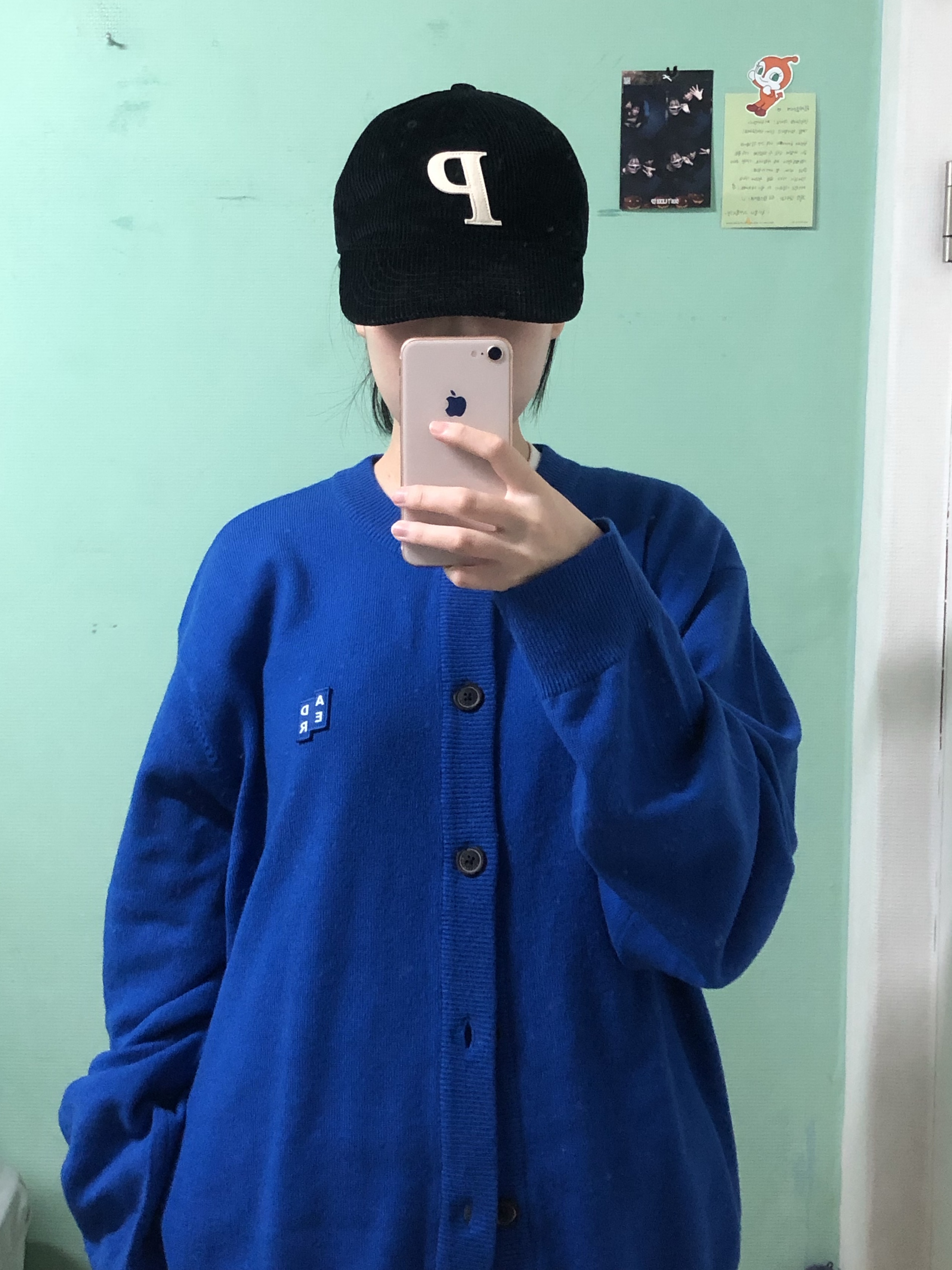 Ader Error Sig; TRS Tag Cardigan 02 Z-Blue 착용 스타일 - 2
