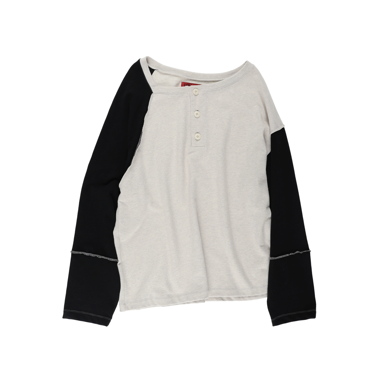 SL25FWTS01OM Still Lethardy Slip Neck Button Top Oatmeal