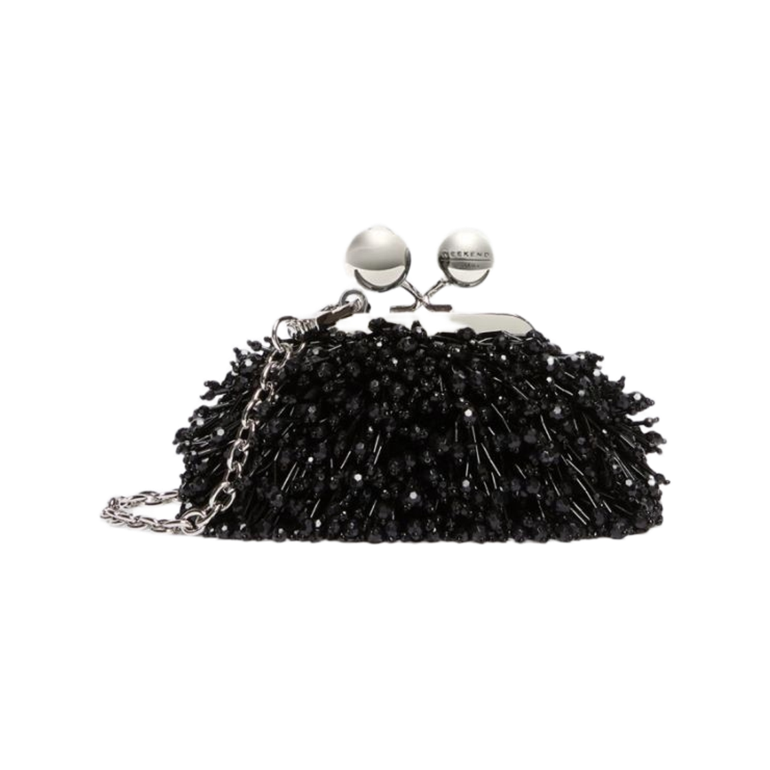 DOTTO-001 Weekend Max Mara Dotto Satin Sequin Nano Pasticcino Bag Black