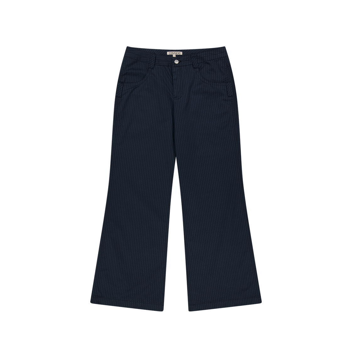 CY25FSBTPA081 COYSEIO X BLYTHE Check Boot Cut Pants Navy