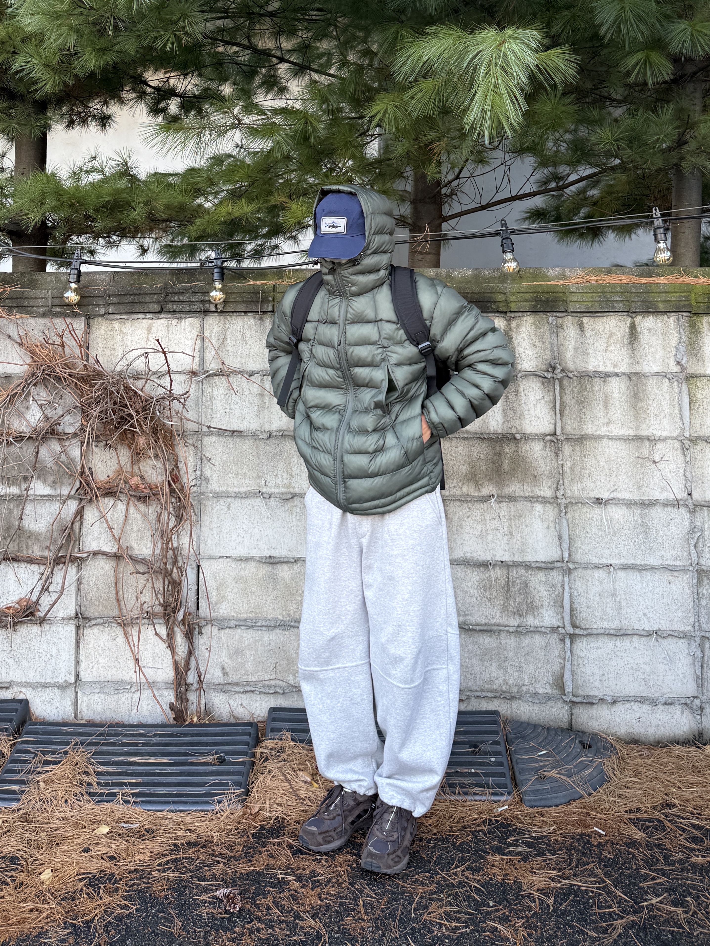 Patagonia P-6 Label Trad Cap Utility Blue, Patagonia P-6 Label Trad Cap Navy 착용 스타일 - 1