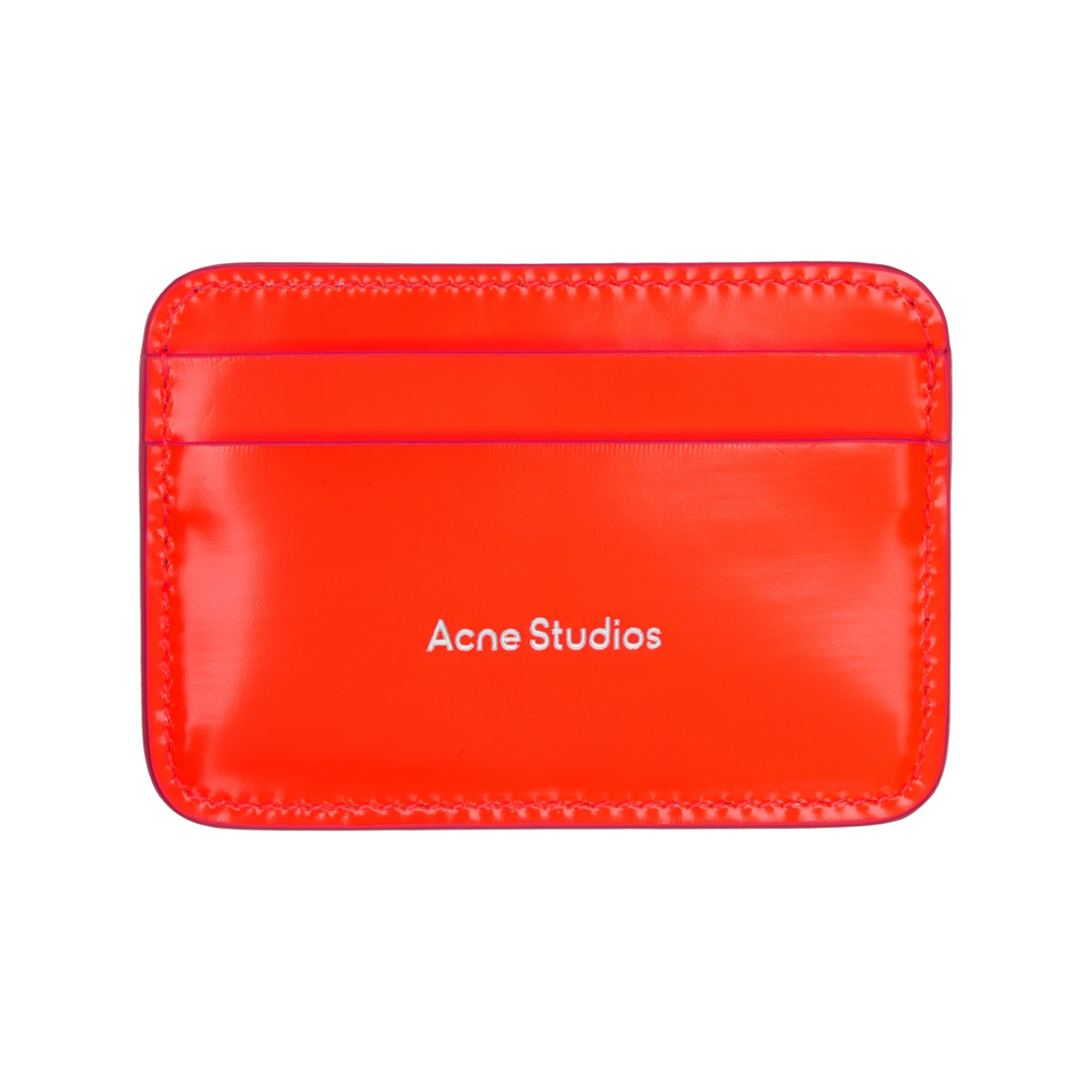 CG0262-BQ7 Acne Studios Leather Card Holder Neon Red