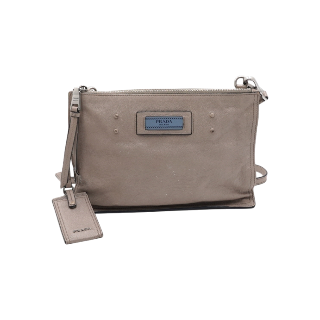 프라다 1BH113 그레이 레더 에티켓 숄더백 겸 크로스백aa58794(Prada 1BH113 Gray Leather Etiquette Shoulder and Crossbody Bag) - 1