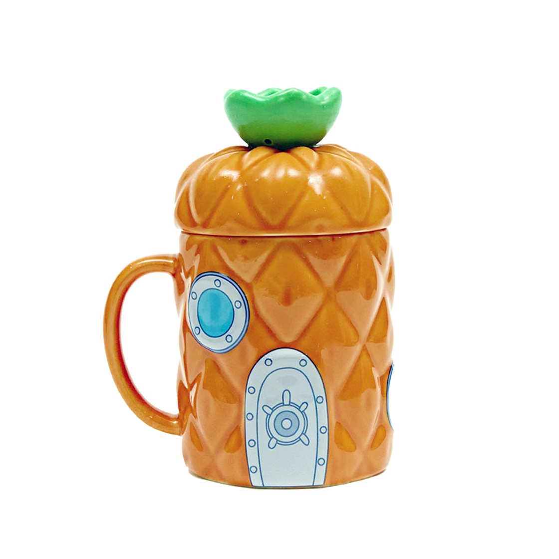 댄꼼마 x 스폰지밥 파인애플집 도자기 컵 & 미니 접시 세트(DANCOMMA x SpongeBob SquarePants Pineapple House Ceramic Cup & Mini Plate Set)