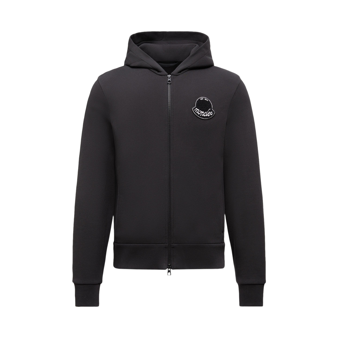 K2-091-8G00023-89AZU-998 Moncler Logo Cotton Zip-Up Hoodie Black - 25FW