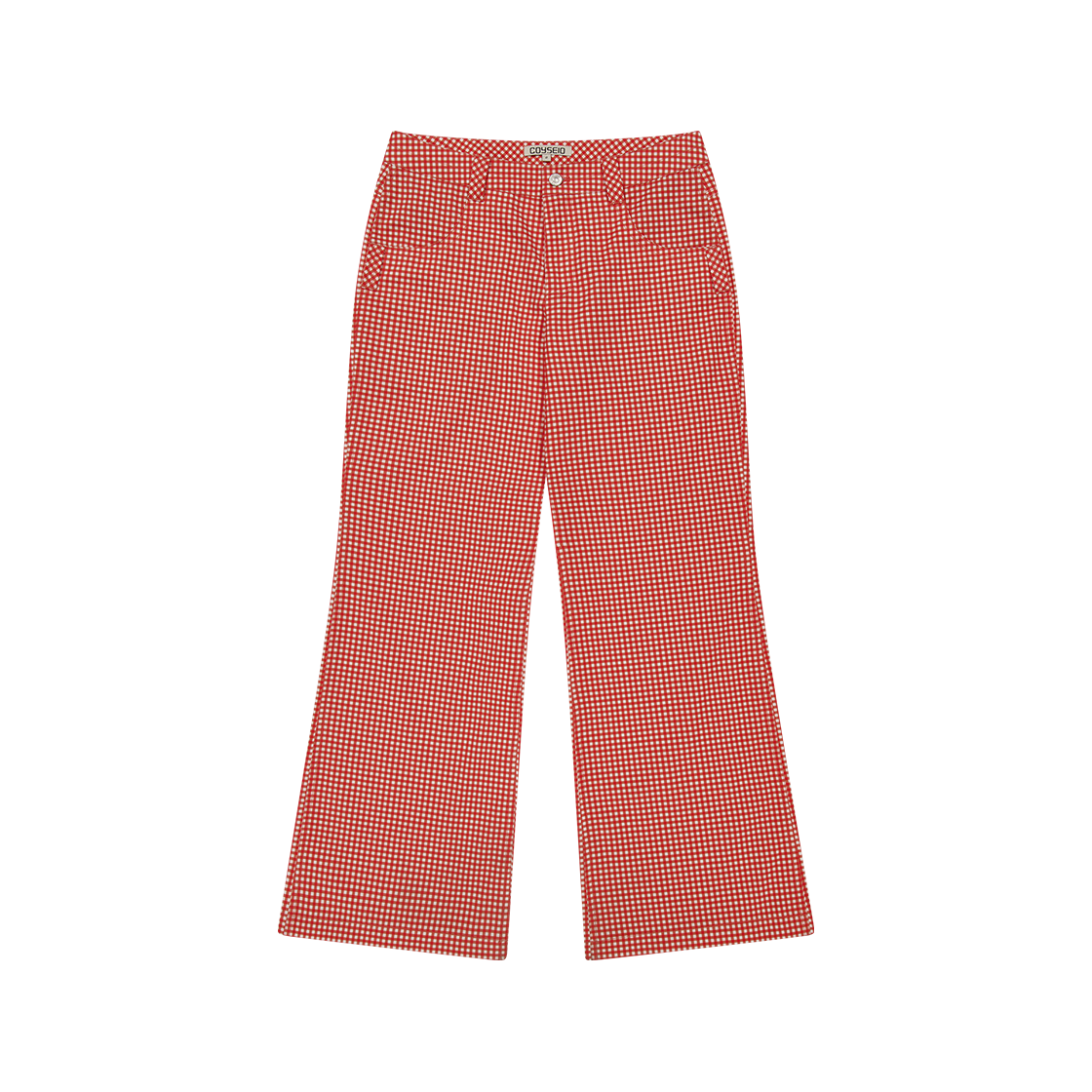 CY25FSBTPA081 COYSEIO X BLYTHE Check Boot Cut Pants Red