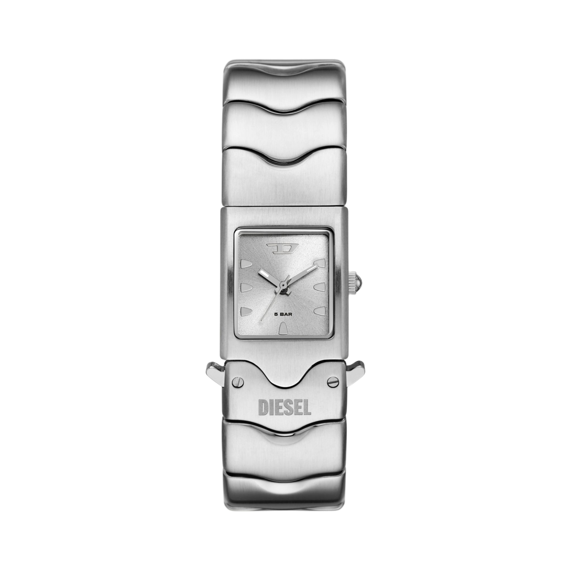 (W) 디젤 Dz2222 쓰리핸드 22mm 스테인리스 스틸 실버((W) Diesel Dz2222 Three-Hand 22mm Stainless Steel Silver)