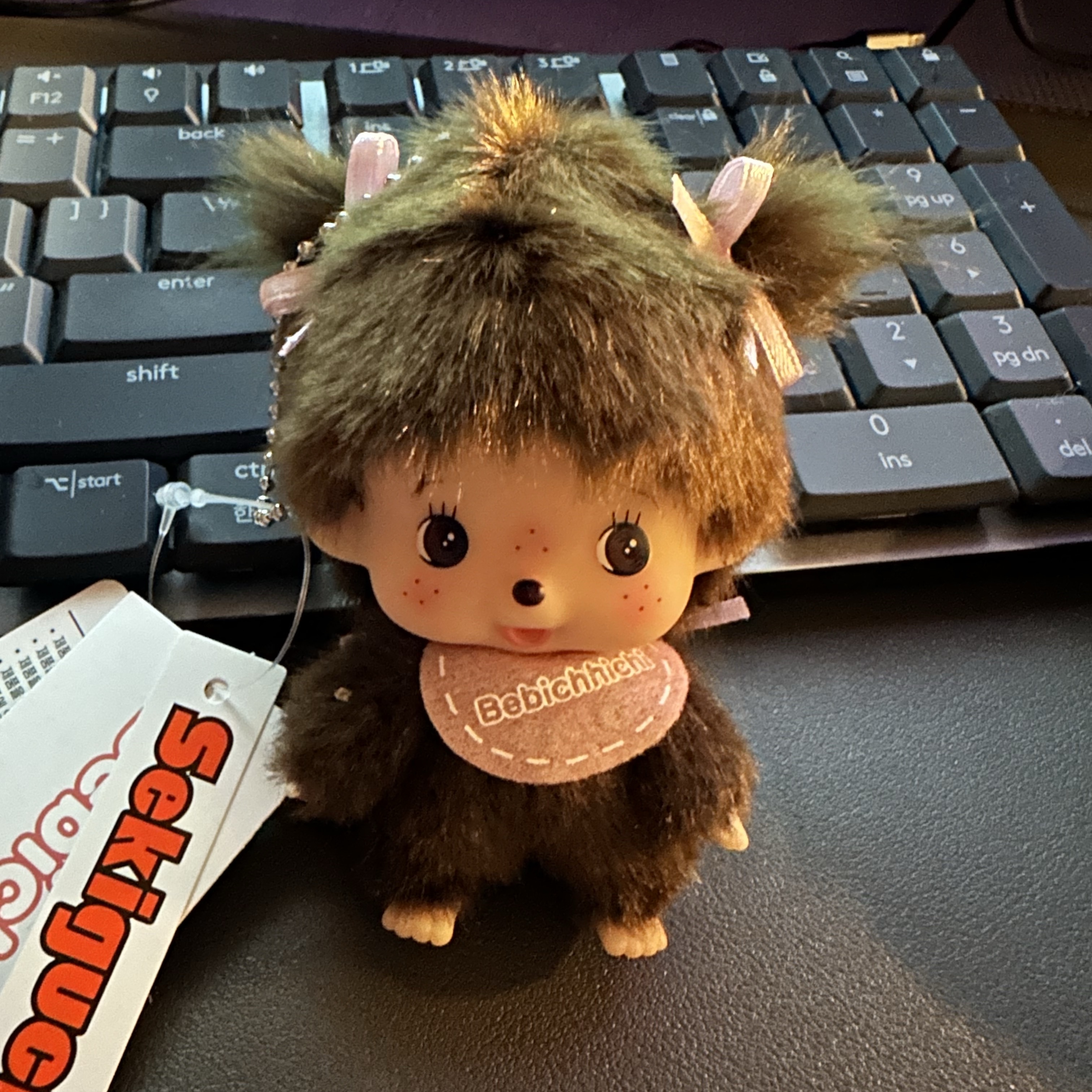 Monchhichi big Head Bebichhichi SS Keychain Girl 착용 스타일 - 2
