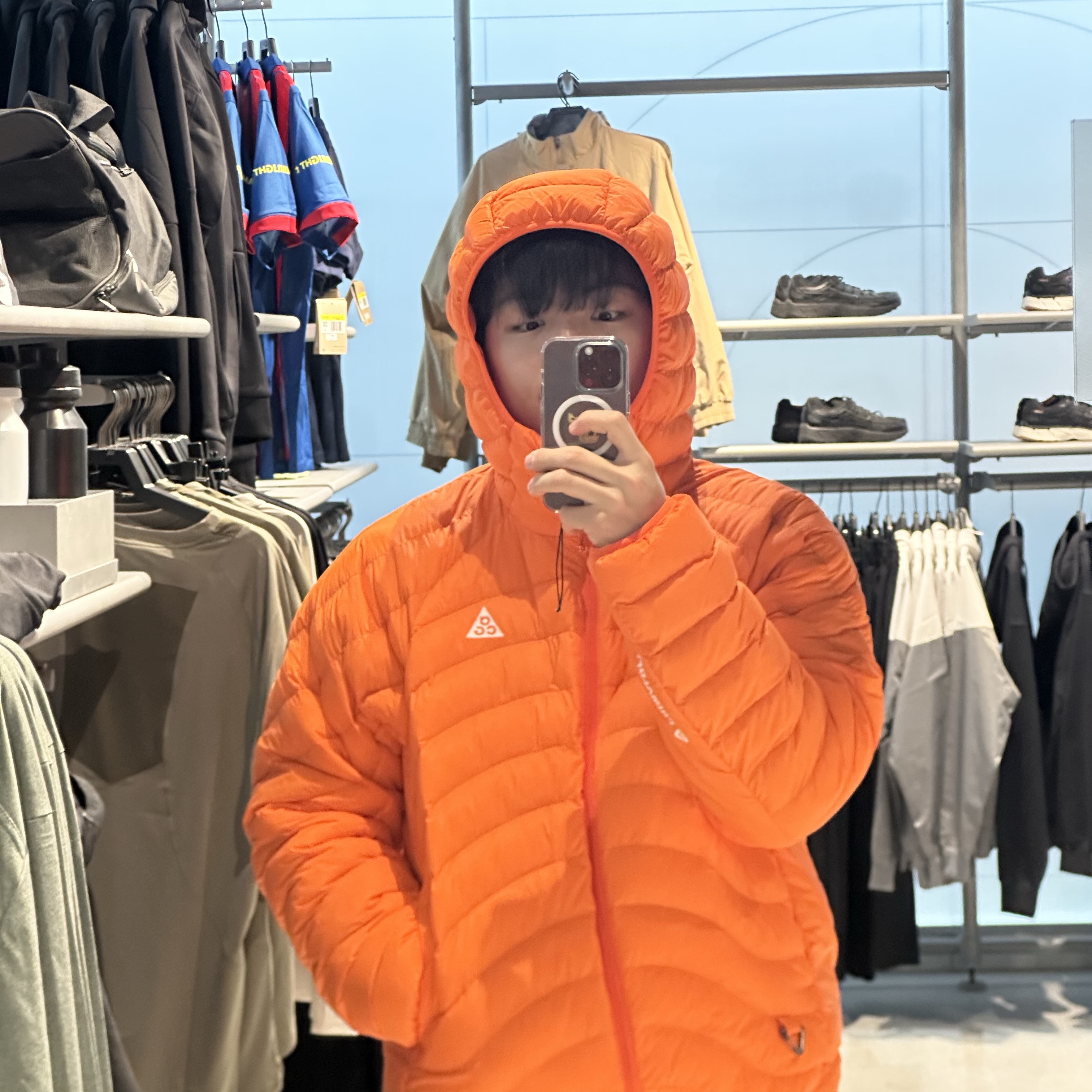 Nike ACG Lava Flow Therma-Fit ADV Jacket Safety Orange Summit White - Asia 착용 스타일
