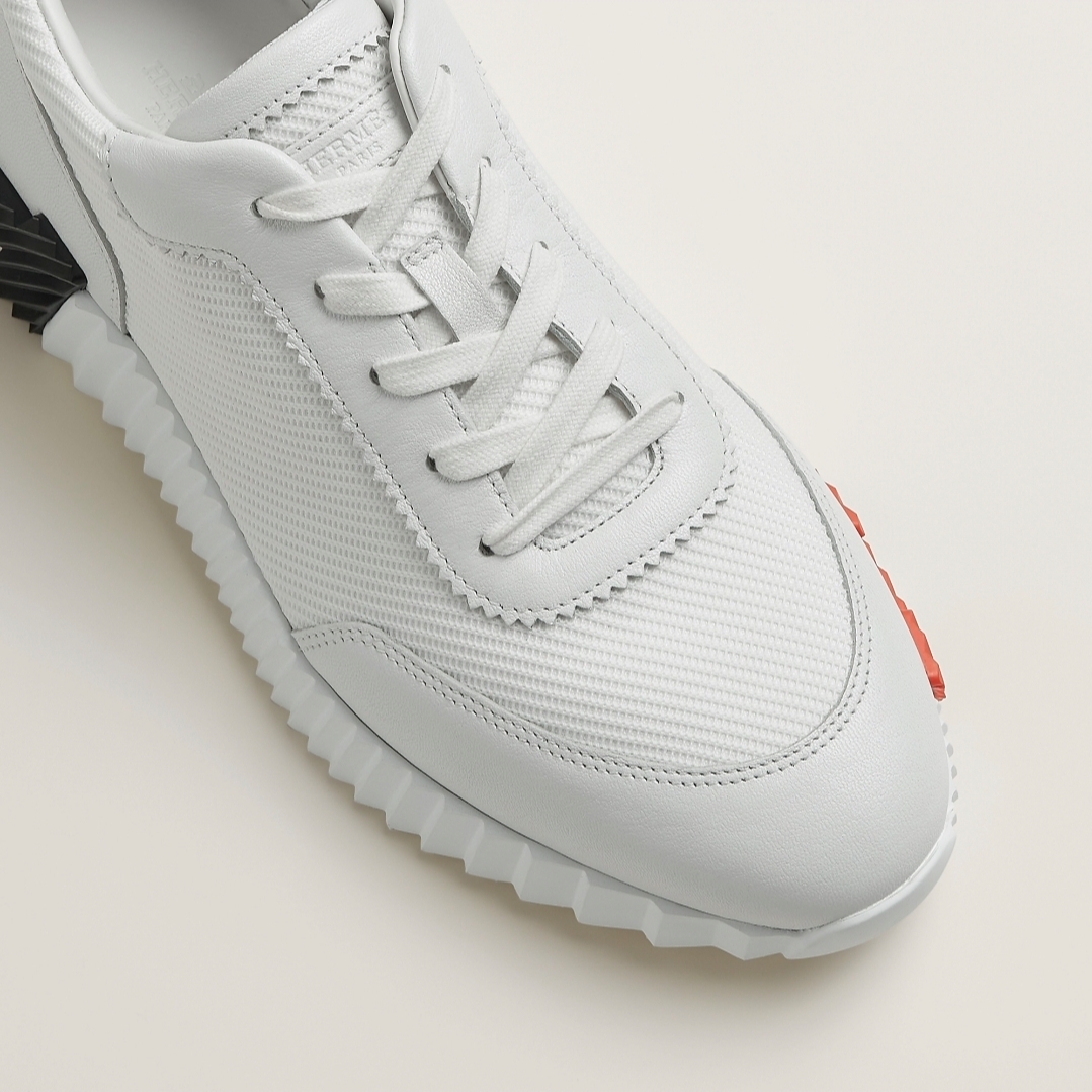 Hermes Bouncing Sneakers Technical Mesh Sport Goatskin & Blanc 착용 스타일 - 3