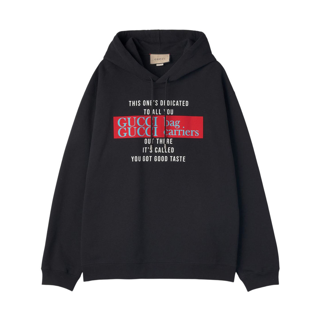 구찌 ‘유 갓 굿 테이스트' 프린트 후드 블랙(Gucci 'You Got Good Taste' Print Hoodie Black)