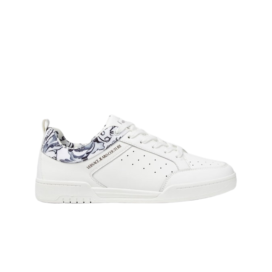 79YA3SD6-ZPB38-U22 Versace Porcelain Barocco Brooklyn Sneakers Gray White