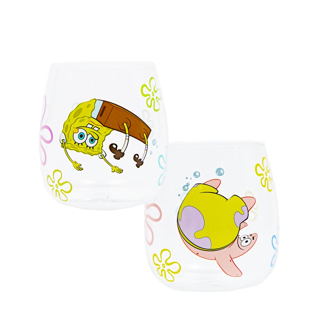 댄꼼마 x 스폰지밥 비키니시티 유리컵 세트 (2P)(DANCOMMA x SpongeBob SquarePants Bikini Bottom Glass Cup Set (2P))
