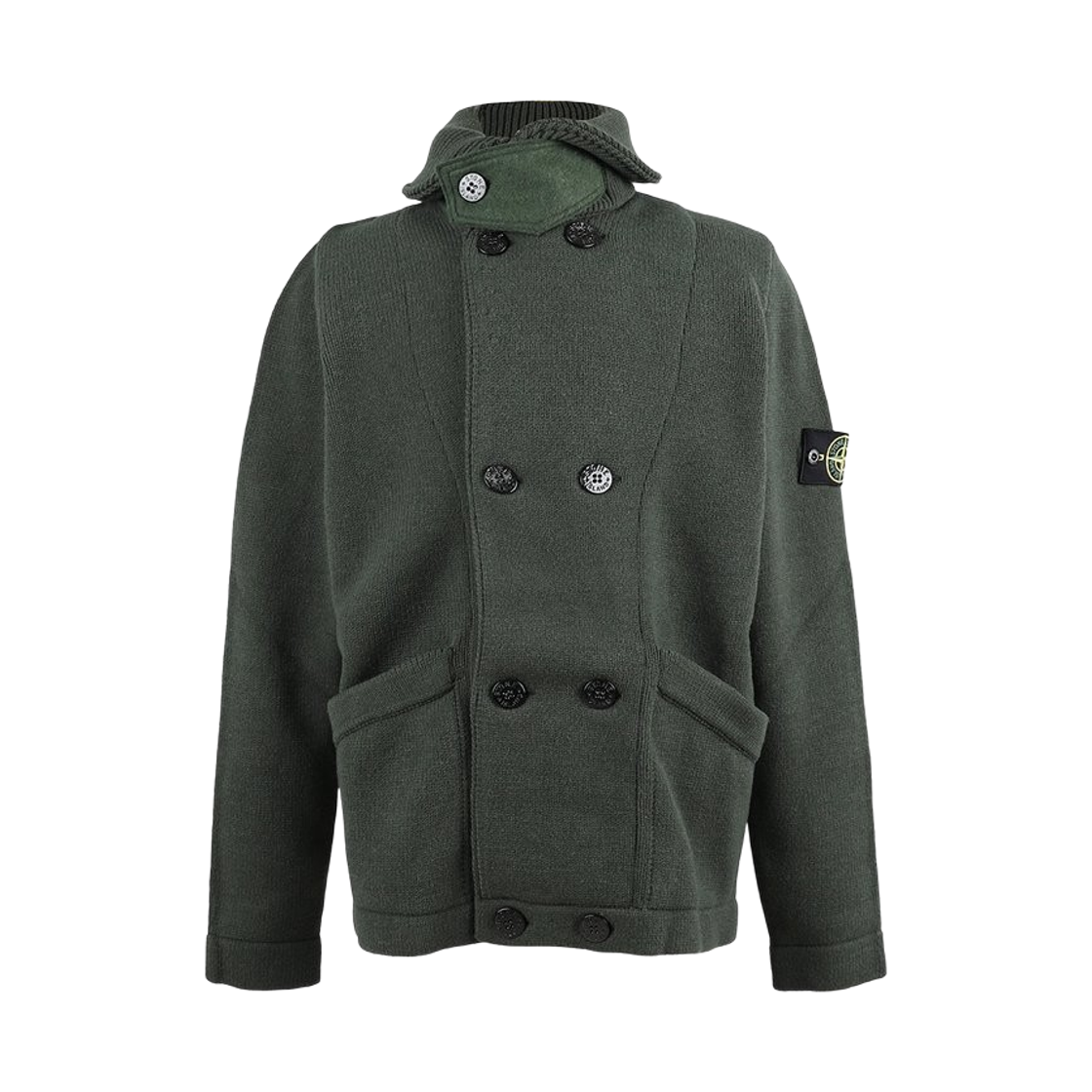 스톤 아일랜드 520A1 울 블렌드 시그니쳐 코트 올리브 그린 - 22FW(Stone Island 520A1 Wool Blend Signature Coat Olive Green - 22FW) - 1