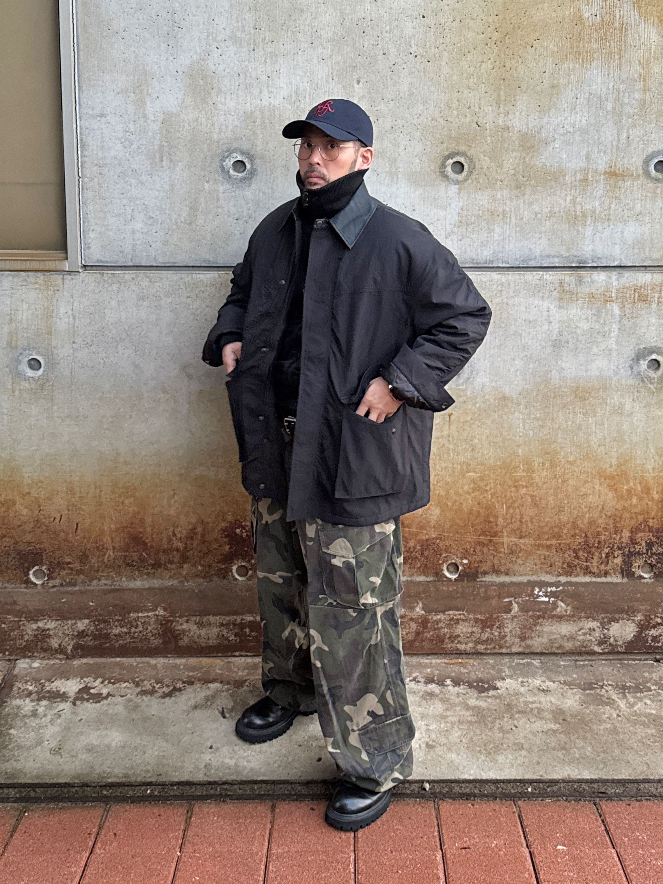 Flavorism VTG Washed Cargo Pants Washed Camo 착용 스타일 - 5