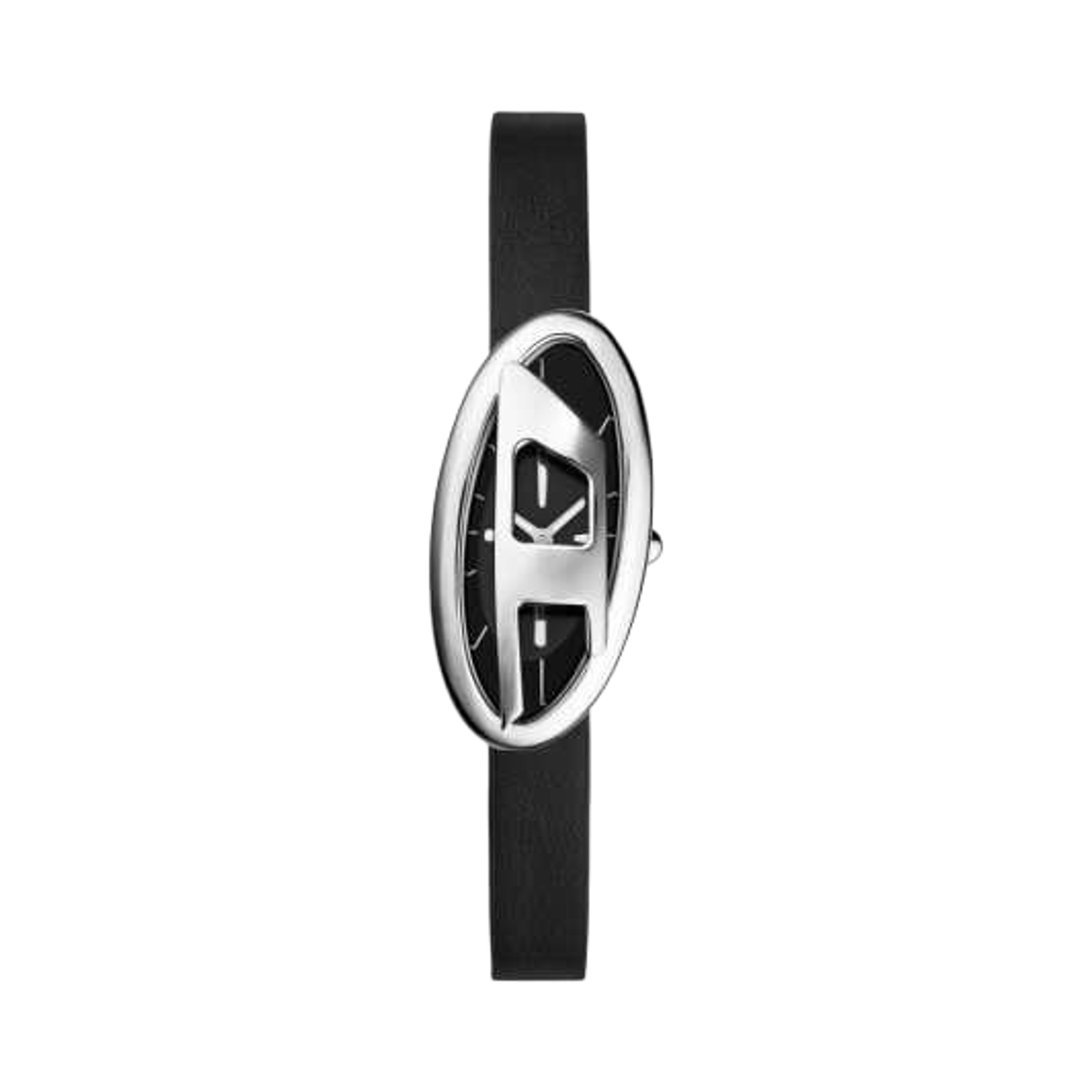 (W) 디젤 Dz5612 투핸드 19mm 레더 블랙((W) Diesel Dz5612 Two-Hand 19mm Leather Black)