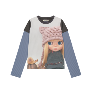 COYSEIO X BLYTHE Stripe Double Long Sleeve Ash Brown