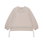 COYSEIO X BLYTHE Zigzag Pintuck Blouse Beige