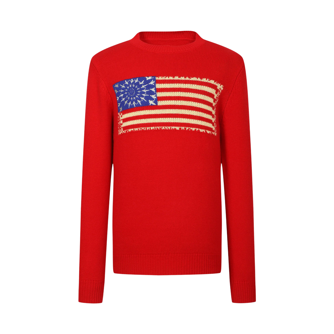 언본소사이어티 언본 스테이트 플래그 울 니트 스웨터 레드(Unborn Society Unborn State Flag Wool Knit Sweater Red)