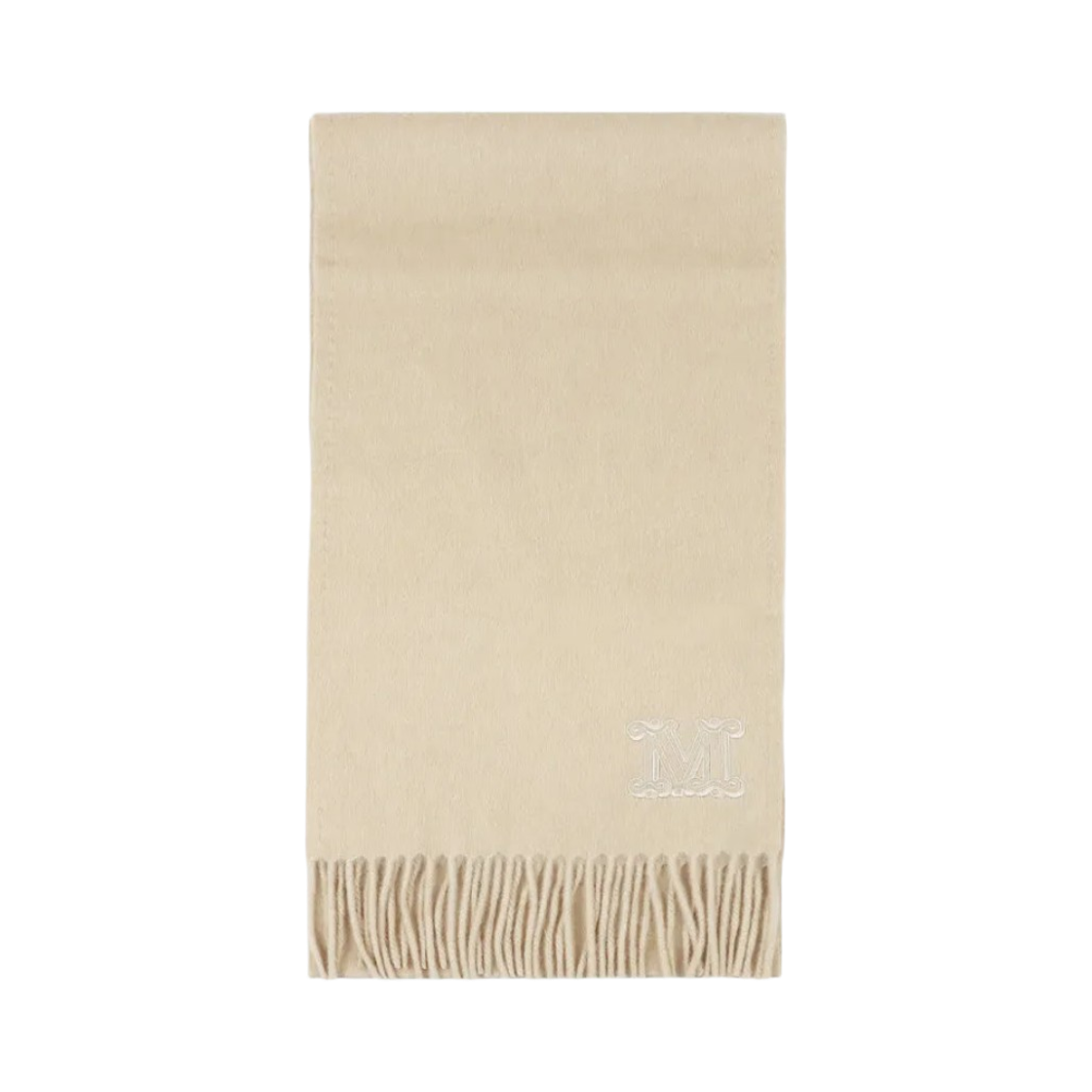 WKCLARA-005 (W) Max Mara Wkclara Monogram Embroidered Camel Stole Muffler Beige