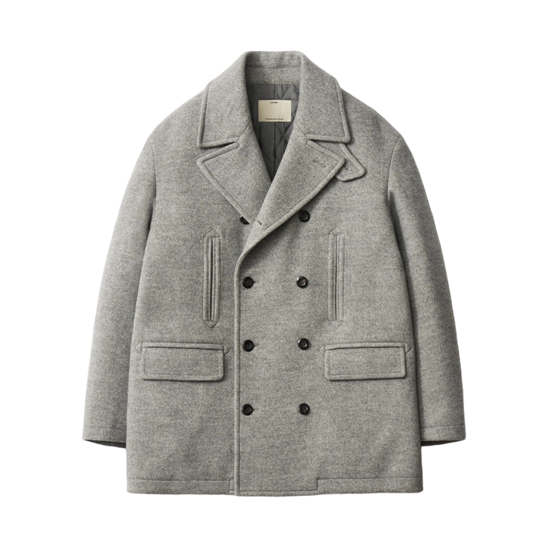 포터리 캐시미어 해링본 피 코트 미드 그레이(Pottery Cashmere Herringbone Pea Coat Mid Gray)