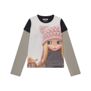 COYSEIO X BLYTHE Stripe Double Long Sleeve Black