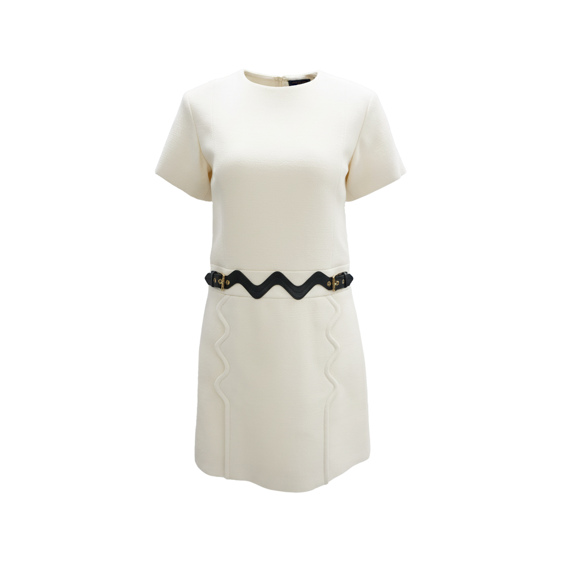 IT3IK35NJ8HS Louis Vuitton Belted Dress in Wool Ivory