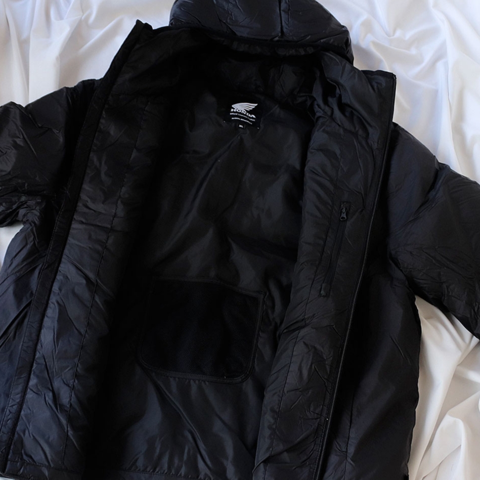 Honda H-Tech Non Quilting Hoodie Jacket Black 착용 스타일 - 2
