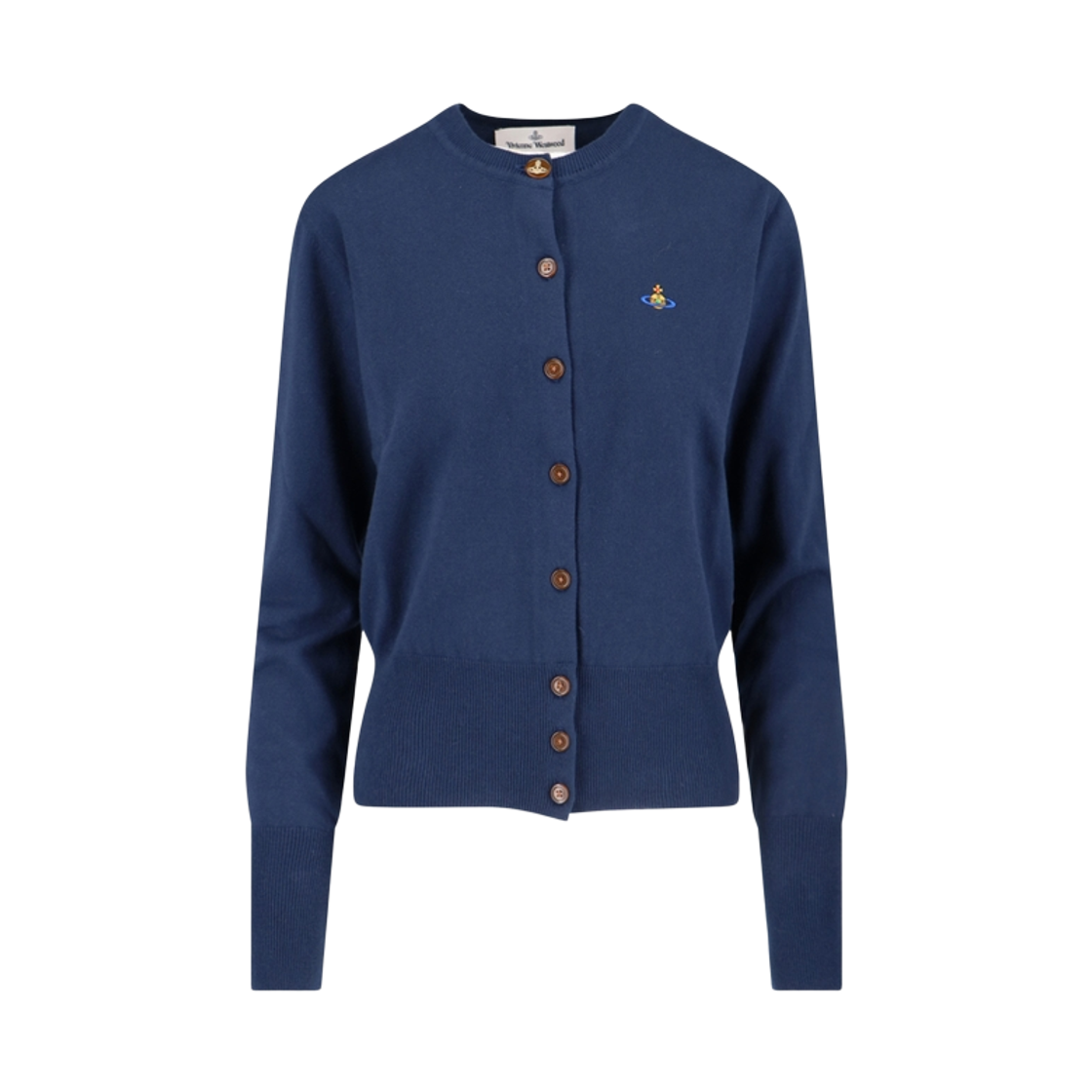1803002P-Y001V-K410 (W) Vivienne Westwood Bea Crewneck Cardigan Navy